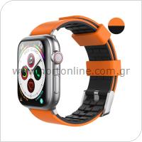 Strap Ahastyle WA11 Duotone Premium Silicone Apple Watch (42/ 44/ 45mm) Orange-Black