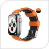 Λουράκι Σιλικόνης Ahastyle WA11 Duotone Premium Silicone Apple Watch (42/ 44/ 45mm) Πορτοκαλί-Μαύρο