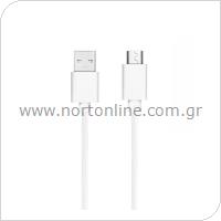 USB 2.0 Cable USB A to Micro USB 0.3m White (Bulk)