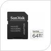 Κάρτα μνήμης Micro SDXC C10 UHS-I SanDisk High Endurance 100MB/s 64Gb + 1 ADP