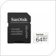 Κάρτα μνήμης Micro SDXC C10 UHS-I SanDisk High Endurance 100MB/s 64Gb + 1 ADP