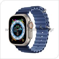 Strap Devia Sport6 Silicone Apple Watch (42/ 44/ 45/ 49mm) Deluxe Two-Tone Deep-Light Blue