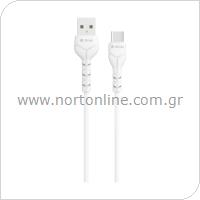 Καλώδιο Σύνδεσης USB 2.0 Devia EC305 USB A σε USB C 1m Kintone Eco-Friendly Λευκό