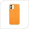 Θήκη Δερμάτινη με MagSafe Apple MHK63 iPhone 12 mini Πορτοκαλί