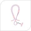 USB 2.0 Cable Woven Adjustable Lanyard Devia EC428 USB C to USB C PD 60W 1.6m Cable Pro5 Pink