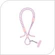 USB 2.0 Cable Woven Adjustable Lanyard Devia EC428 USB C to USB C PD 60W 1.6m Cable Pro5 Pink
