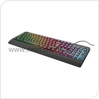 Wired Keyboard Trust Ziva Illuminated Gaming Black
