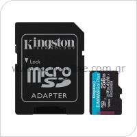 Κάρτα μνήμης SDXC C10 UHS-I U3 Kingston Canvas Go! Plus 170MB/s 256GB + 1 ADP