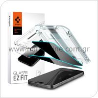 Tempered Glass Full Face Spigen Glas.tR EZ-FIT Privacy Apple iPhone 15 Pro (2 τεμ.)