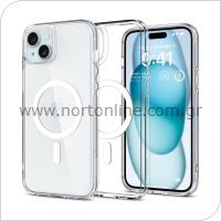 TPU & PC Back Cover Case Spigen Ultra Hybrid Mag Magsafe Apple iPhone 15 Plus Clear-White