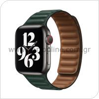 Strap Devia Elegant Leather Apple Watch (38/ 40/ 41mm) Two-Tone Sequoia Green
