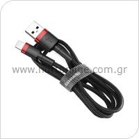 Καλώδιο Σύνδεσης USB 2.0 Baseus Cafule USB A σε Lightning 1.5A 2m Μαύρο-Κόκκινο