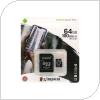 Κάρτα μνήμης Micro SDHC C10 UHS-I U1 Kingston Canvas Select Plus 100MB/s 64Gb + 1 ADP