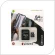 Micro SDHC C10 UHS-I U1 Memory Card Kingston Canvas Select Plus 100MB/s 64Gb + 1 ADP