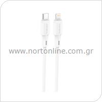 USB 2.0 Cable Foneng X120 Silicone USB C to Lightning PD 27W 1m White