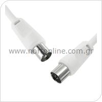 RF Cable M/F 5m White (Bulk)