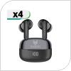 True Wireless Bluetooth Earphones Audeeo AO-TWSLED1 Black (4 pcs) (Easter24)