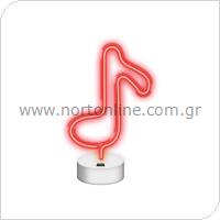 Neon LED Neolia NNE08 TONE (USB/Μπαταρίας & On/Off) με Stand Κόκκινο