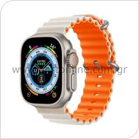 Strap Devia Sport6 Silicone Apple Watch (38/ 40/ 41mm) Two-Tone Deluxe Starlight-Orange