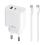 Travel Fast Charger Maxlife MXTC-06-20AC with Dual Output USB A & USB C 20W & USB C to Lightning Cable 1m White