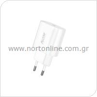 Travel Fast Charger Foneng EU39 with Output USB C PD 20W 3A White