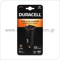 Φορτιστής Αυτοκινήτου Ταχείας Φόρτισης Duracell με Έξοδο USB A & Έξοδο USB C PD 3.0 27W Μαύρο-Μπρονζέ