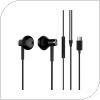 Hands Free Stereo Xiaomi Mi In-Ear Headphones Dual Driver USB C BRE02JY Μαύρο