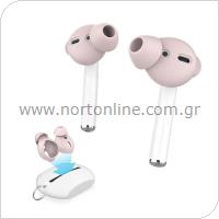 Earhooks Σιλικόνης με Θήκη AhaStyle PT66 Apple Earpods & Airpods Enhanced Sound Ροζ (3 ζεύγη)