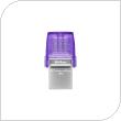 USB 3.2 Flash Disk Kingston DataTraveler Dual Drive DTDUO USB A & USB C 64GB Μωβ
