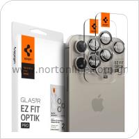 Προστατευτικό Κάλυμμα Κάμερας Spigen Optik.tR EZ-FIT για Τζαμάκι Κάμερας Apple iPhone14 Pro/ 14 Pro Max/ 15 Pro/ 15 Pro Max Natural Τιτάνιο (2 τεμ.)