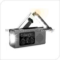 Portable Bluetooth Speaker Pristar YX318 with Flashlight, Power Bank 4000mAh & Radio FM Gray