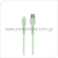 USB 2.0 Cable Maxlife MXUC-04 USB A to Micro USB 1m Green