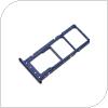 Βάση Κάρτας Sim & SD Samsung A037G Galaxy A03s Μπλε (Original)