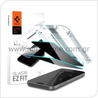 Tempered Glass Full Face Spigen Glas.tR EZ-FIT Privacy Apple iPhone 15 (2 τεμ.)