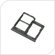 Sim & SD Card Holder Samsung A315G Galaxy A31 Black (Original)