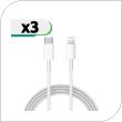 USB 2.0 Cable inos USB C to Lightning 2m White (3 pcs)