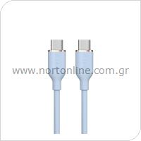 USB 2.0 Cable Devia EC632 USB C to USB C PD 60W 1.2m Jelly Blue