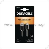 USB 3.0 Cable Duracell USB A to USB C 1m Black
