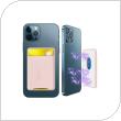 Θήκη Σιλικόνης Καρτών AhaStyle PT133 με MagSafe Μαγνήτες για Apple iPhone 13 Series Ροζ