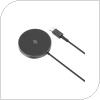 Wireless Charger Magnetic Mini Foneng W03 15W with Stand & Cable 1m Black