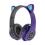 Wireless Stereo Headphones CAT EAR CXT-B39 with LED & SD Card Cat Ears Purple (Easter24)
