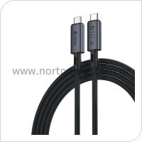 USB 4.0 Cable Devia EC641 Braided USB C to USB C 1m Extreme Speed Black