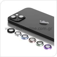 Προστατευτικό Κάλυμμα Αλουμινίου Full Face Devia για Τζαμάκι Κάμερας Apple iPhone 15/ 15 Plus Peak Ασημί (2 τεμ)