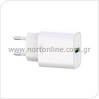 Travel Fast Charger XO L92D with USB A Output QC 3.0 18W White