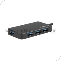 Hub USB C Natec Silkworm NHU-1343 to 4 x USB 3.0 Black