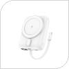 Φορτιστής Ανάγκης Foneng PX121 Magnetic Wireless 22.5W 10000mAh με Ενσωματωμένο Καλώδιο Ασημί