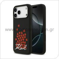 Θήκη Σιλικόνης Karl Lagerfeld Magsafe Apple iPhone 17 Pro Max Heart Sign Logo Μαύρο