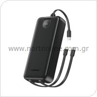 Φορτιστής Ανάγκης Foneng PX107 22.5W 20000mAh με 3 Ενσωματωμένα Καλώδια Μαύρο