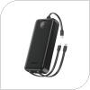 Φορτιστής Ανάγκης Foneng PX107 22.5W 20000mAh με 3 Ενσωματωμένα Καλώδια Μαύρο