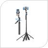 Wireless Selfie Stick & Tripod Devia ES086 C17 with AI Face Tracking for Smartphones with Width 65 to 95mm Black